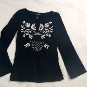 INC cotton Women wide sleeve Sz S comfy flowy stretch EUC shirt